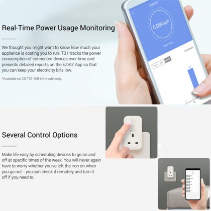 EZVIZ T31 4000W/WIFI/AC 110-150V/16A SMART PLUG