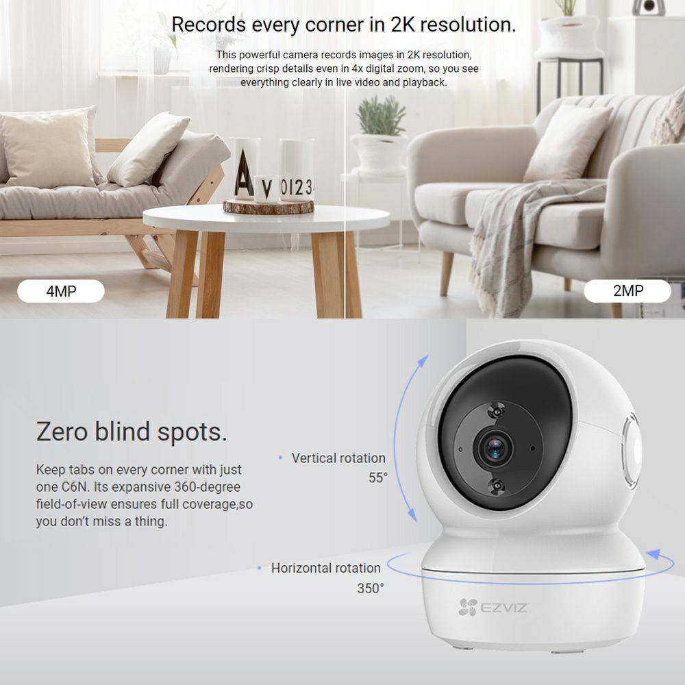 EZVIZ C6N Pan & Tilt Smart Home Camera 4MP 4MM/2560X1440/HUMAN