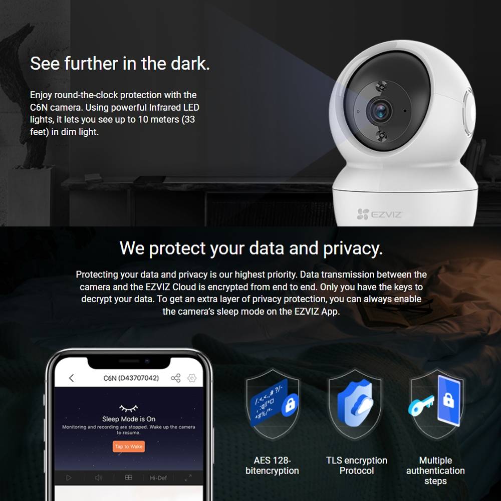 EZVIZ C6N Pan & Tilt Smart Home Camera 4MP 4MM/2560X1440/HUMAN