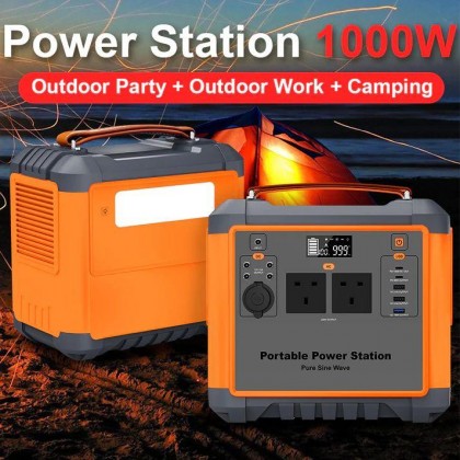 JQB FUSION 1000W POWER STATION WITH LED LIGHT - 716.8WH / 224000MAH / 2 AC 1000W / 10KG / 5YW