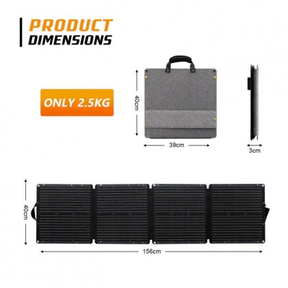 JQB SUNWAVE 110W FOLDABLE SOLAR PANEL - FS 400*390MM / OS 1560*400MM / 2.5KG / 5V 3.4A / 2YW