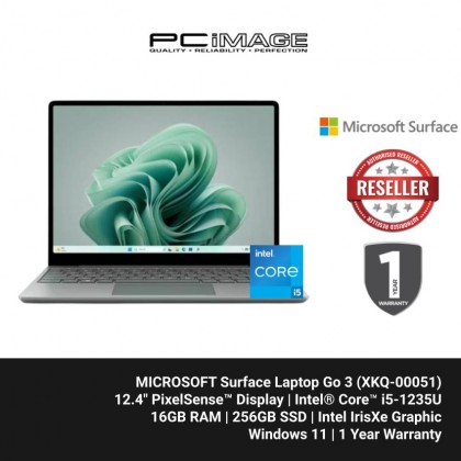 Microsoft Surface Laptop Go 3 i5-1235U/16GB/256GB/Intel/Win11H - Sage (XKQ-00051) [CONTACT US FOR STOCK STATUS]