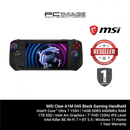 MSI Claw A1M Black Gaming Handheld (CLAW A1M-044MY / CLAW A1M-045MY)
