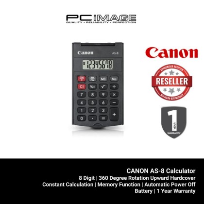 CANON AS-8 Handheld Calculator - Calculate with Canon anytime, anywhere