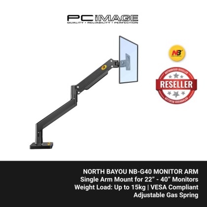 NB NORTH BAYOU G40 MONITOR MOUNT FOR 22"-40" , UP TO 15KG NB NORTH BAYOU G40 MONITOR MOUNT FOR 22"-40" , UP TO 15KG