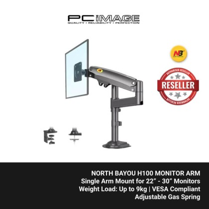 NB NORTH BAYOU H100 GAS-STRUT LCD / LED MONITOR HOLDER FOR 17''-30" , UP TO 9KG EACH