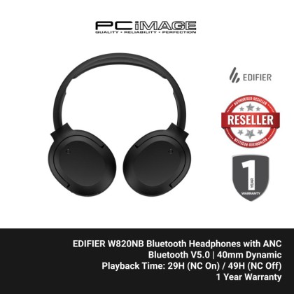 EDIFIER W820NB Active Noise Cancelling Bluetooth Stereo Headphones BLACK