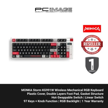 MONKA STORM KG991W TRI MODE WIRELESS MECHANICAL RGB GAMING KEYBOARD