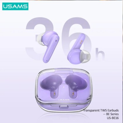 USAMS US-BE16 BE SERIES TRANSPARENT TWS EARBUDS - BT5.3 / PT 6H / CT 3H / 300MAH / 1YW