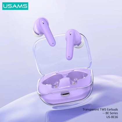 USAMS US-BE16 BE SERIES TRANSPARENT TWS EARBUDS - BT5.3 / PT 6H / CT 3H / 300MAH / 1YW