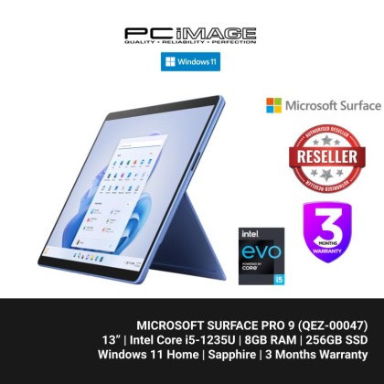 [ DEMO UNIT ] MICROSOFT SURFACE PRO 9 I5-1235U/8GB RAM/256GB SSD/INTEL IRISXE/13"/SAPPHIRE QG8-00030