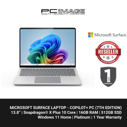 Microsoft Surface Laptop - Copilot+ PC - 13.8" touchscreen - Snapdragon® X Plus 10 Core - 16GB Memory - 512GB SSD - (Latest Model, 7th Edition) - Platinum + FREE BUNDLE