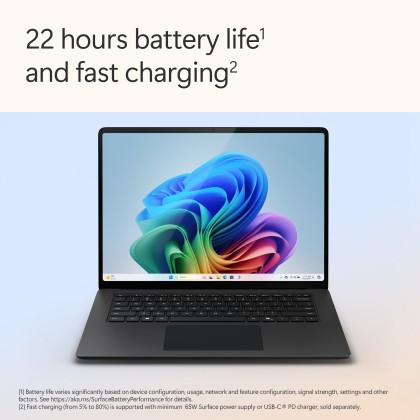 Microsoft Surface Laptop - Copilot+ PC - 15" touchscreen - Snapdragon® X Elite 12 Core - 16GB Memory - 512GB SSD - (7th Edition) - Black + FREE BUNDLE