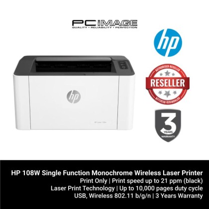 HP 108W Single Function Monochrome Wireless Laser Printer + FREE TNG RM50