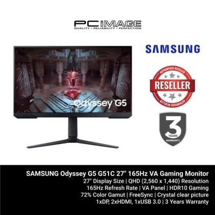 SAMSUNG Odyssey G5 G51C 27" 165Hz VA Gaming Monitor SAMSUNG Odyssey G5 G51C 27" 165Hz VA Gaming Monitor