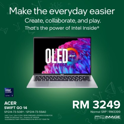 ACER SWIFT GO SFG14-73-59A0/508Y 14" Laptop (U5 125H, 16GB LPDDR5X, 512GB SSD, Intel Arc, Win11H, OfficeHNS21, 2YW) ACER SWIFT GO SFG14-73-59A0/508Y 14" Laptop (U5 125H, 16GB LPDDR5X, 512GB SSD, Intel Arc, Win11H, OfficeHNS21, 2YW)