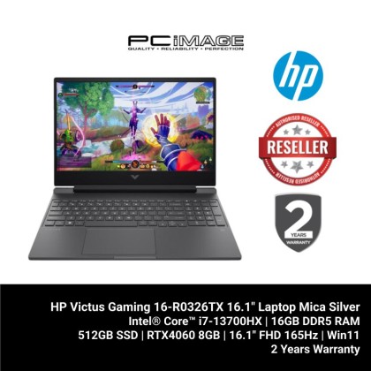 HP Victus Gaming 16-R0326TX 16.1" Laptop Mica Silver (i7-13700HX, 16GB DDR5, 512GB SSD, RTX4060 8GB, Win11H, 2YW)
