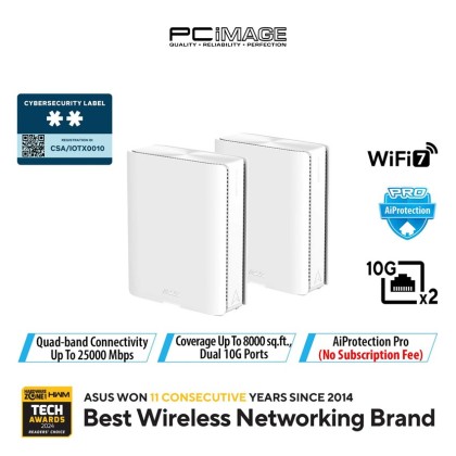 ASUS ZENWIFI BQ16 BE25000 Quad Band WiFi 7 (802.11be) Mesh Router