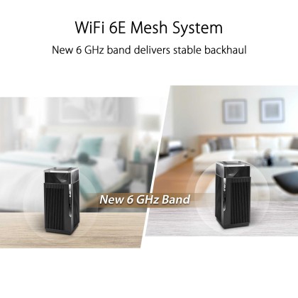ASUS ZENWIFI PRO ET12 AXE11000 HIGH PERFORMANCE TRI-BAND NETWORK MESH WIFI 6E SYSTEM-BLACK