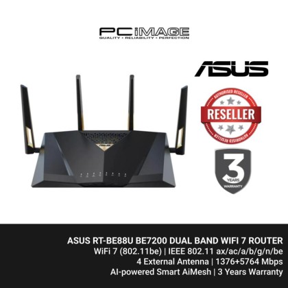 ASUS RT-BE88U BE7200 DUAL BAND WIFI 7 ROUTER