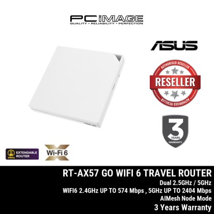 ASUS RT-AX57 GO AX3000 DUAL BAND WIFI6 TRAVEL NETWORK ROUTER 4G&5G