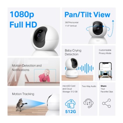 TP-LINK TAPO C200C 1080P FULL HD PAN/TILT HOME SECURITY WIFI CAMERA