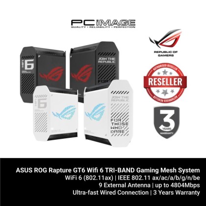 ASUS ROG Rapture GT6 Wifi 6 TRI-BAND Gaming Mesh System 2PACK