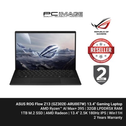 ASUS ROG Flow Z13 (GZ302E-ARU007W) Ryzen AI MAX+ 395, 32GB LPDDR5X, 1TB SSD, RTX5080 16GB, 13.4" WQXGA 180Hz, Win11H, 2YW - Off Black