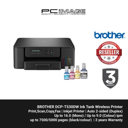 BROTHER DCP-T530DW Ink Tank Wireless Printer (Print, Scan, Copy, Duplex, Airprint) + FREE RM50 TNG