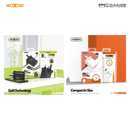 MOXOM MX-HC157 2 PD + 1 QC PORT FAST CHARGER WITH TYPE-C TO TYPE-C CABLE PD 65W QC 18W 3MW - BLACK
