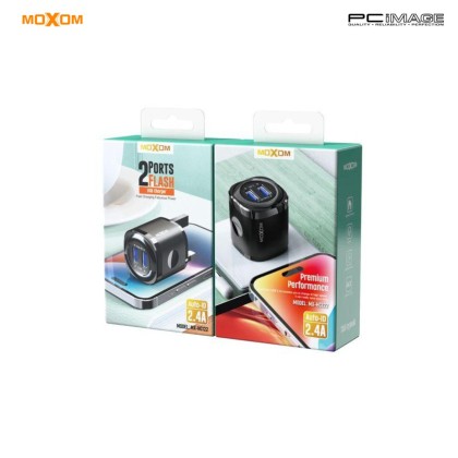 MOXOM MX-HC122 FLASH DUAL PORTS USB CHARGER 3MW - BLACK