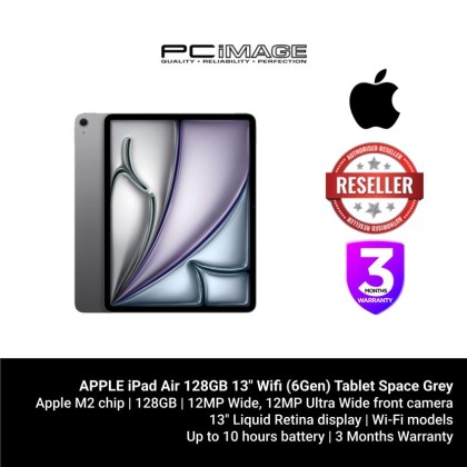 [ DEMO UNIT ] APPLE iPad Air 128GB 13" Wifi (6Gen) Tablet Space Grey [CONTACT US FOR ITEM CONDITION]