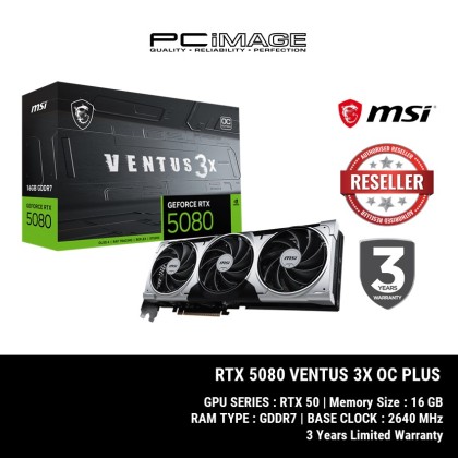 MSI GEFORCE RTX5080 VENTUS 3X OC PLUS 16GB GDDR7 GPU GRAPHIC CARD