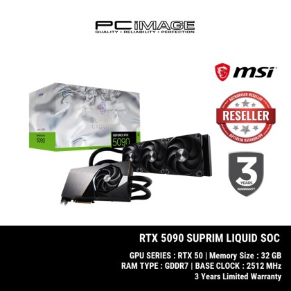MSI GEFORCE RTX5090 SUPRIM LIQUID SOC 32GB GDDR7 GPU GRAPHIC CARD