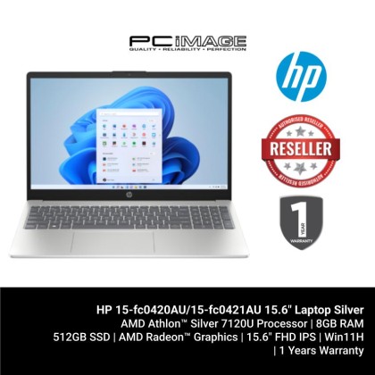 HP 15-fc0420AU/15-fc0421AU 15.6" FHD Laptop ( Athlon 7120U, 8GB, 512GB SSD, ATI, W11, HS+M365 ) HP 15-fc0420AU/15-fc0421AU 15.6" FHD Laptop ( Athlon 7120U, 8GB, 512GB SSD, ATI, W11, HS+M365 )
