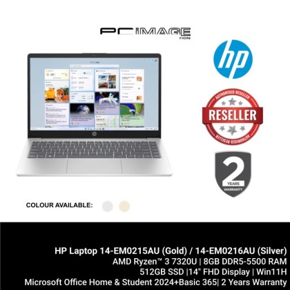 HP 14-EM0215AU / 14-EM0216AU(R3-7320U/8GB OB/512GB SSD/14" & 15.6"/MS24+365 BASIC/2YW) HP 14-EM0215AU / 14-EM0216AU(R3-7320U/8GB OB/512GB SSD/14" & 15.6"/MS24+365 BASIC/2YW)