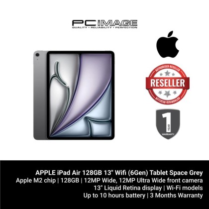 APPLE iPad Air 128GB 13" (6th Gen) Wifi Tablet Space Grey [CONTACT US FOR STOCK STATUS]