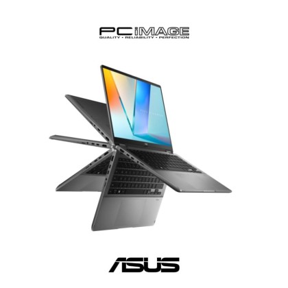 ASUS VIVOBOOK 14 FLIP OLED (TP3407S-AQL028WS) U7-258V, 32GB LPDDR5X, 1TB SSD, Intel ARC, 14" WUXGA OLED 60HZ, Win11H, OfficeHNS24+365 Basic, 2 Years Warranty Matte Grey