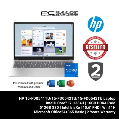 HP 15-FD0541TU/15-FD0542TU/15-FD0543TU (i7-1355U, 16GB DDR4, 512GB SSD, Intel IrisXe, 15.6" FHD, Win11H, OfficeMS24+365 Basic, 2YW) HP 15-FD0541TU/15-FD0542TU/15-FD0543TU (i7-1355U, 16GB DDR4, 512GB SSD, Intel IrisXe, 15.6" FHD, Win11H, OfficeMS24+365 Basic, 2YW)