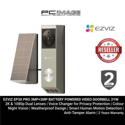 EZVIZ EP3X PRO 3MP+2MP BATTERY POWERED VIDEO DOORBELL 2YW