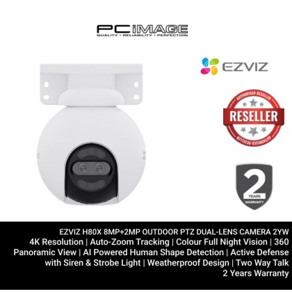 EZVIZ H80X 8MP+2MP OUTDOOR PTZ DUAL-LENS CAMERA 2YW