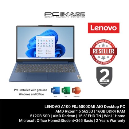 LENOVO IdeaPad Slim 3 15ABR8-82XM00TSMJ/TTMJ 15.6" Laptop (R5-5625U, 16GB 3200Mhz, 512GB SSD, AMD Radeon, 15.6" FHD, Win11H, OfficeHNS24+365 Basic, 2YW)