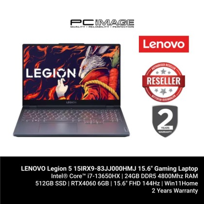 LENOVO Legion 5 15IRX9-83JJ000HMJ 15.6" Gaming Laptop Storm Grey (i7-13650HX, 24GB 4800Mhz, 512GB SSD, RTX4060 8GB, Win11H, 2YW)