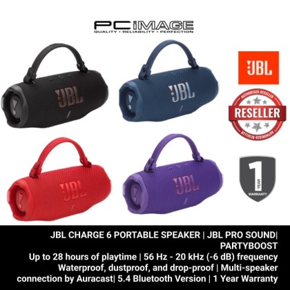 JBL CHARGE 6 PORTABLE SPEAKER | JBL PRO SOUND| PARTYBOOST | 1YW JBL CHARGE 6 PORTABLE SPEAKER | JBL PRO SOUND| PARTYBOOST | 1YW