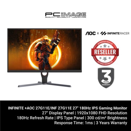 INFINITE +AOC 27G11E/INF 27G11E 27" 180Hz IPS Gaming Monitor INFINITE +AOC 27G11E/INF 27G11E 27" 180Hz IPS Gaming Monitor