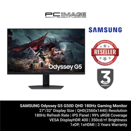 SAMSUNG Odyssey G5 G50D QHD 180Hz Gaming Monitor