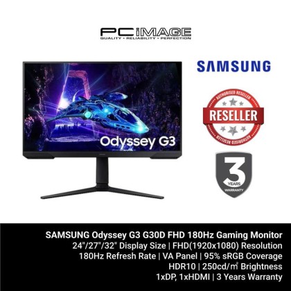 SAMSUNG Odyssey G3 G30D FHD 180Hz Gaming Monitor