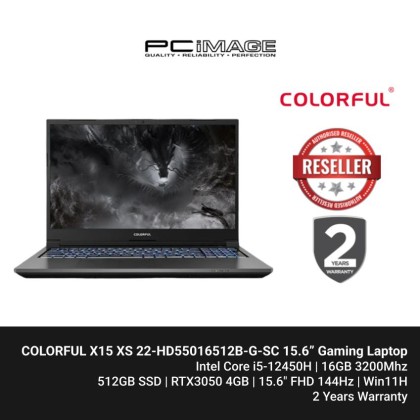 Colorful X15 XS 22-HD55016512B-G-SC ( i5-12450H/16GB/512GB SSD/RTX3050/15.6" 144HZ)