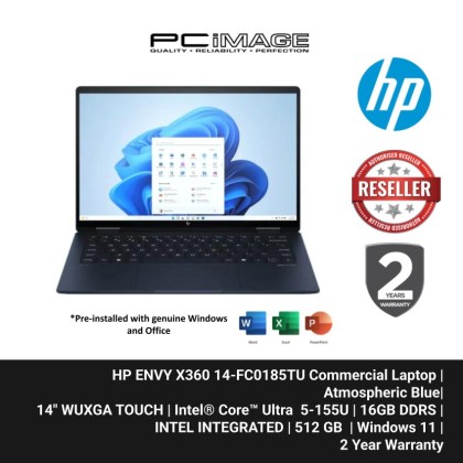 HP ENVY X360 14-FC0185TU ULTRA 7-155U/16GB DDR5/512GB/INTEL INTEGRATED/14" WUXGA TOUCH/W11H/MS24+BASIC 365/ATHMOSPHERIC BLUE/2YW