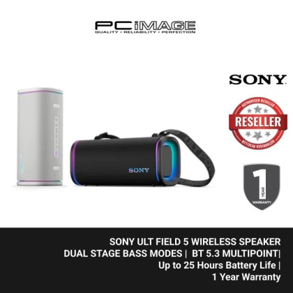 SONY ULT FIELD 5 WIRELESS SPEAKER | DUAL STAGE BASS MODES + 10-BAND EQ | BT 5.3 MULTIPOINT + LDAC | 25H BATTERY | RGB PARTY LIGHT | IP67 | PARTY CONNECT | 1YW